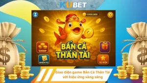 Giao diện game Bắn Cá Thần Tài với hiệu ứng vàng sáng